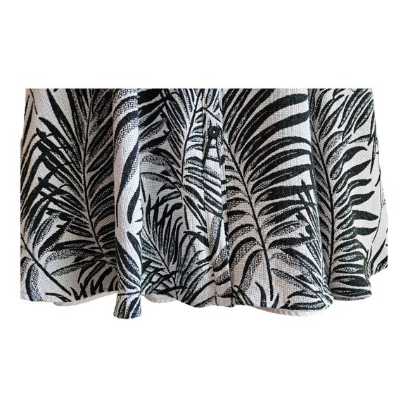 ANTHROPOLOGIE HUTCH Women 14 Aidy Sun Dress Black White Palm Leaves Flare AS IS - Picture 7 of 10
